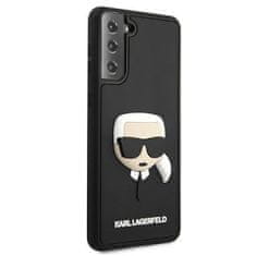 Karl Lagerfeld KLHCS21MKH3DBK hard silikonové pouzdro Samsung Galaxy S21 PLUS 5G black 3D rubber Karl`s head