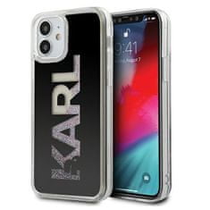 Karl Lagerfeld KLHCP12SKLMLBK hard silikonové pouzdro iPhone 12 Mini 5.4" black Karl Logo glitter