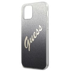 Guess GUHCP12SPCUGLSBK hard silikonové pouzdro iPhone 12 Mini 5.4" black Glitter Gradient Script