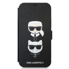 Karl Lagerfeld KLFLBKP12SSAKICKCBK knížkové pouzdro iPhone 12 Mini 5.4" black book Saffiano Karl & Choupette