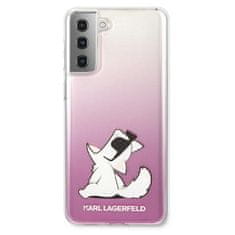 Karl Lagerfeld KLHCS21MCFNRCPI hard silikonové pouzdro Samsung Galaxy S21 PLUS 5G pink Choupette fun