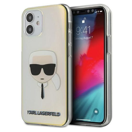 Karl Lagerfeld KLHCP12SPCKHML hard silikonové pouzdro iPhone 12 Mini 5.4" multicolor iridescent Karl`s head