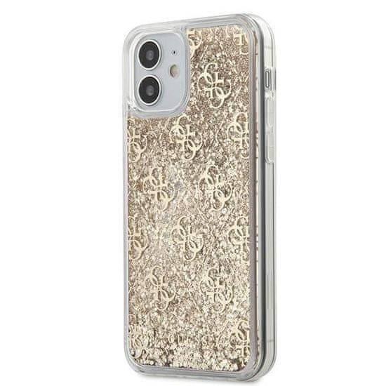 Guess GUHCP12SLG4GSLG hybrid silikonové pouzdro iPhone 12 Mini 5.4" gold Liquid Glitter 4G