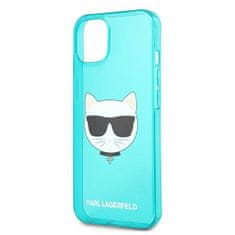 Karl Lagerfeld KLHCP13MCHTRB hard silikonové pouzdro iPhone 13 6.1" blue Glitter Choupette Fluo