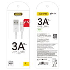 DUDAO datový kabel USB/USB-C 3A 1m Bílý L1T