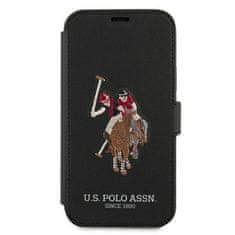 U.S. Polo Assn. US Polo knížkové pouzdro na iPhone 12 / 12 Pro 6.1" Black Polo Embroidery