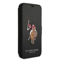 U.S. Polo Assn. US Polo knížkové pouzdro na iPhone 12 Mini 5.4" Black Polo Embroidery