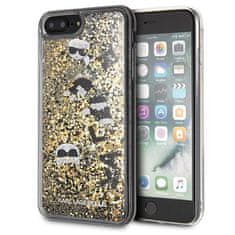 Karl Lagerfeld KLHCI8LROGO hard silikonové pouzdro iPhone 8 Plus / iPhone 7 Plus black & gold Glitter