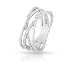 JVD Moderní stříbrný prsten se zirkony SVLR0376XH2BI (Obvod 54 mm)