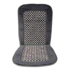 CarPoint Potah na sedadlo kuličkový masážní - šedý semiš / dřevo s výstuhou