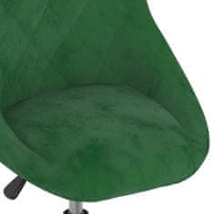 Greatstore Otočná jídelní židle tmavě zelená samet