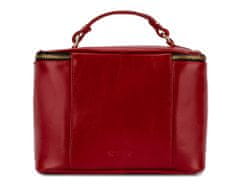 Solier Kožená kosmetická taška Women's Beauty Bag Red