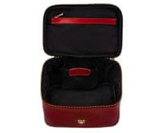 Solier Kožená kosmetická taška Women's Beauty Bag Red