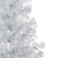 Vidaxl Umělý vánoční stromek s LED a sadou koulí stříbrný 150 cm PET