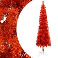 Greatstore Úzký vánoční stromek s LED diodami červený 120 cm