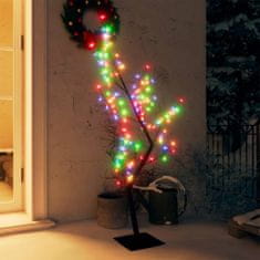 Greatstore Vánoční strom 128 LED diod barevné světlo třešňový květ 120 cm