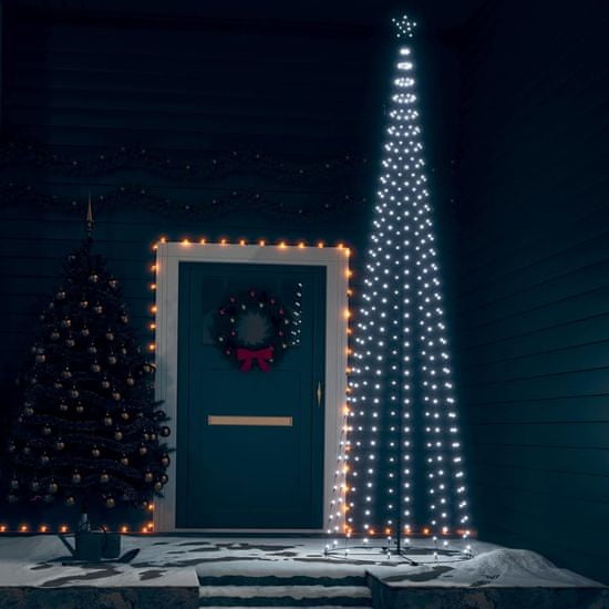 Greatstore Vánoční stromek kužel studený bílý 400 LED diod 100 x 360 cm