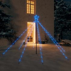 Greatstore Vánoční světelný strom dovnitř i ven 400 LED modrý 2,5 m