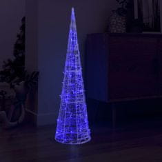 Greatstore Akrylový dekorativní světelný LED kužel modrý 120 cm