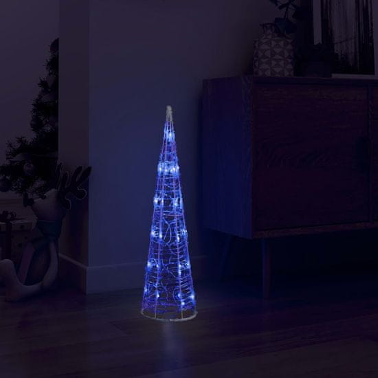 Greatstore Akrylový dekorativní světelný LED kužel modrý 60 cm