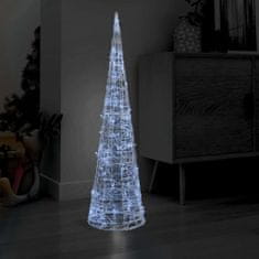 shumee Akrylový dekorativní LED kužel studené bílé světlo 120 cm