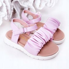 Dětské sandály na suchý zip Purple Aimy velikost 20