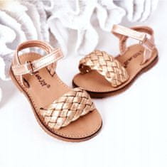 Dětské pletené sandály Pink Gold velikost 21