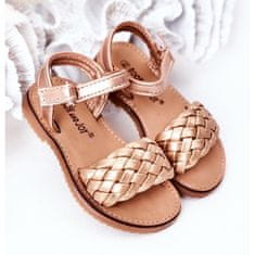 Dětské pletené sandály Pink Gold velikost 21