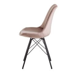 Bruxxi Jídelní židle Lina (SET 2 ks), samet, růžová