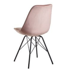 Bruxxi Jídelní židle Lina (SET 2 ks), samet, růžová