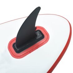 Greatstore Nafukovací Stand Up Paddleboard s plachtou červenobílý