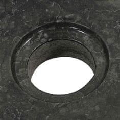 shumee Koupelnová skříňka masivní teak s umyvadlem mramorové černé