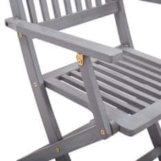 shumee Skládací zahradní židle s poduškami 2 ks masivní akáciové dřevo