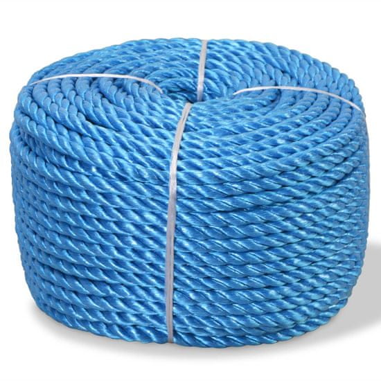Greatstore Kroucené lano z polypropylenu 14 mm 250 m modré