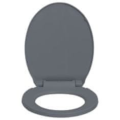 Vidaxl WC sedátko s pomalým sklápěním rychloupínací šedé oválné