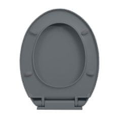 Greatstore WC sedátko s pomalým sklápěním šedé oválné