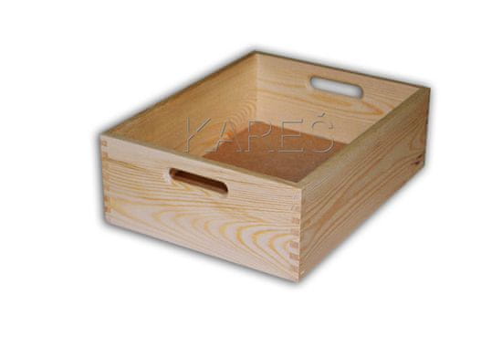 Kareš spol. s r.o. Dřevěná bednička s úchyty 5002 střední 400 x 300 x 130 mm