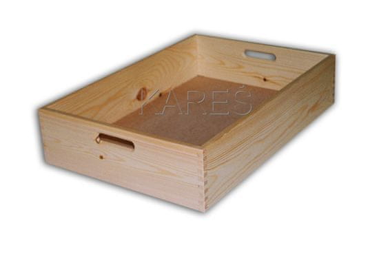 Kareš spol. s r.o. Dřevěný box s úchyty 5003 velký 600 x 400 x 130 mm