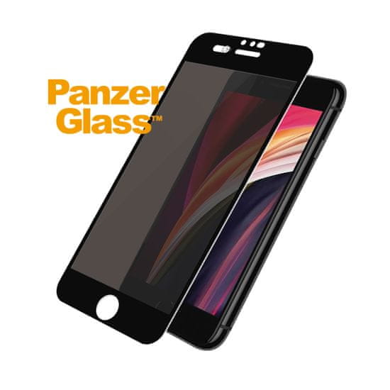 PanzerGlass Privacy pro Apple iPhone 6/6s/7/8/SE (2020/2022), s čirým Swarovski CamSlider (P2696), černá