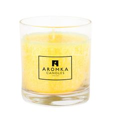 AROMKA Přírodní vonná svíčka palmová - AROMKA - Whiskovka, 200 ml Vůně: Měsíček Lékařský
