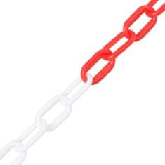 Greatstore Výstražný řetěz červený a bílý 100 m Ø 6 mm plast