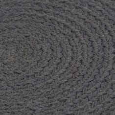 shumee Prostírání 6 ks tmavě šedé 38 cm kulaté bavlna