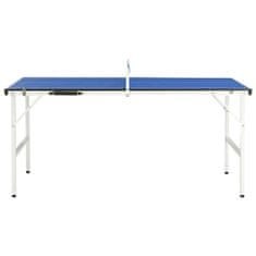 Vidaxl Stůl na stolní tenis se síťkou 152 x 76 x 66 cm modrý