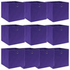 Greatstore Úložné boxy 10 ks fialové 32 x 32 x 32 cm textil