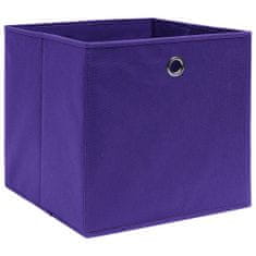 Greatstore Úložné boxy 10 ks fialové 32 x 32 x 32 cm textil