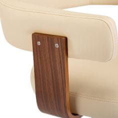 Greatstore Barové stoličky 2 ks krémové ohýbané dřevo a umělá kůže