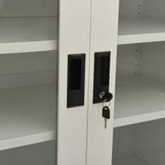 Vidaxl Kancelářská skříň s květináčem světle šedá 90x40x128 cm ocel