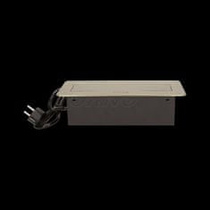 Orno Výklopná zásuvka do pracovní desky s kabelem ORNO OR-AE-1337/C 1,5m, 3x2P+Z, broušená mosaz