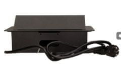 Orno Výklopný blok zapuštěný ORNO OR-AE-13126/B, 2x 230V a 2x USB, černý