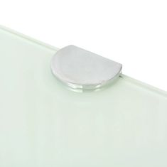 shumee Rohová police s chromovými podpěrami sklo bílé 45x45 cm